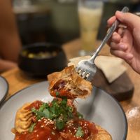 Crispy momos filled with omnipork  at 2084 in Kowloon