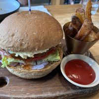 Falafel Burger and Fries at 2084 in Kowloon
