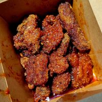 An order of "seven" Korean BBQ portobello wings at North Street Press Club in Farmville