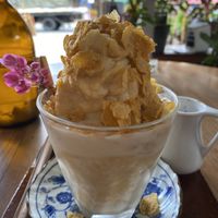 Had to go with the 90s kid..coconut ice cream, choc espresso and corn flakes!  at Fisherman's House in Koh Samui