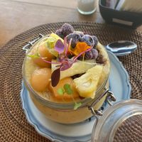 Yellow taxi smoothie bowl  at Fisherman's House in Koh Samui