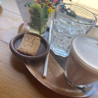 Cacao almond milk latte  at Fisherman's House in Koh Samui