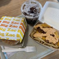 Iconic Fries, Root Beer, and Big Zac  at Plant Power Fast Food in Riverside