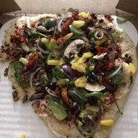 Violife cheese, zero sausage, & tons of veggies!  at Azzip Pizza in Bowling Green