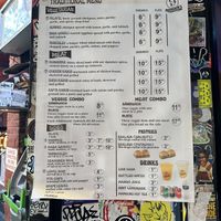Menu  at Mamoun's Falafel - Greenwich Village in New York City