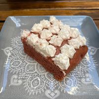 Red velvet cake at La Vegana Taperia in Malaga