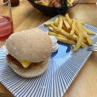 Crestita y patatas gordiveganas at La Vegana Taperia in Malaga