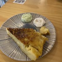 Tortilla (w/ (a clearly and beautifully, homemade) mayo and garlic mayo)  at La Vegana Taperia in Malaga