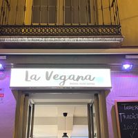 Sign, outside   at La Vegana Taperia in Malaga