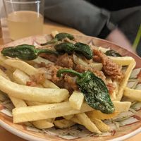 Vegan loaded fries at La Vegana Taperia in Malaga