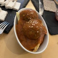Meatballs   at La Vegana Taperia in Malaga
