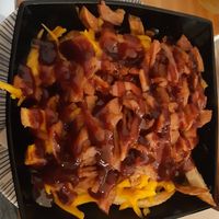 bacon fries at La Vegana Taperia in Malaga