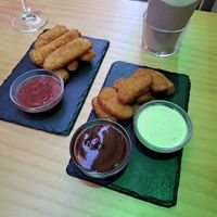 Mozzarella sticks and nuggets   at La Vegana Taperia in Malaga