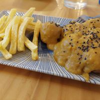 Meatballs with almond sauce at La Vegana Taperia in Malaga