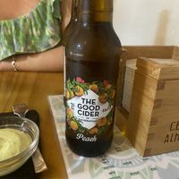 Peach cider   at La Vegana Taperia in Malaga