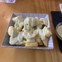 Garlic potatoes  at La Vegana Taperia in Malaga