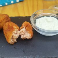 Croquetas (tapa pequeña) at La Vegana Taperia in Malaga