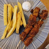 Pinchitos morunos at La Vegana Taperia in Malaga