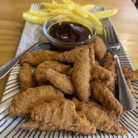 Chicken tears - dried out over cooked   at La Vegana Taperia in Malaga