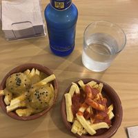 Albóndigas & patatas bravas  at La Vegana Taperia in Malaga