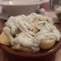 Patatas alioli at La Vegana Taperia in Malaga