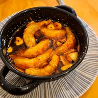 'gambas' pil pil at La Vegana Taperia in Malaga