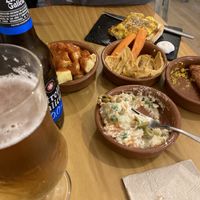 and the potatoes in the left corner  at La Vegana Taperia in Malaga