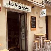 Outside & inside seating  at La Vegana Taperia in Malaga