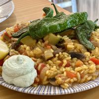 Saturday lunch Paella  at La Vegana Taperia in Malaga