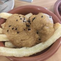 Albóndigas en salsa de almendras at La Vegana Taperia in Malaga