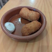 Croquettes at La Vegana Taperia in Malaga