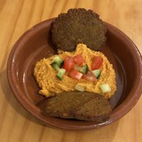 falafel with hummuss  at La Vegana Taperia in Malaga