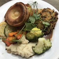 Baked flat mushroom roast at Plantside in Wellington