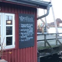 Entrance of the cafe  at Werftcafé in Flensburg