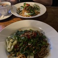 Minestrone soup and dan dan noodles   at Het Ketelhuis in Amsterdam
