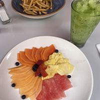 Weekend en el Zocalo - I got fresh fruit & frozen cucumber w/mint drink! Super yum!  at Mumedi in Mexico City