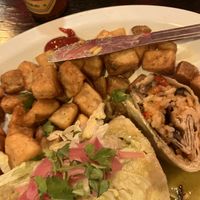 inside the burrito  at Carlos 'N Charlie's in Las Vegas