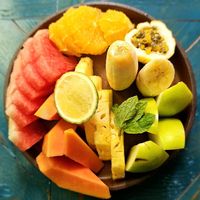 Fruit platter at Huvan Beach Resort in Male