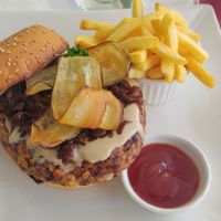 The Vegan burger at Huvan Beach Resort in Male