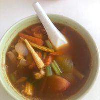 Vegan Tom Yam Soup at Sole Cafe in Langkawi