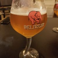Cerveza delirium at Vegan Meat in Santiago
