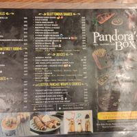 Menu at Pandora's Box in Mumbai