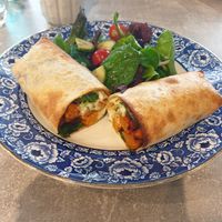 Roast sweet potato wrap at Baskervilles in Bury St Edmunds
