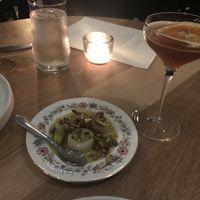 Leek appetizer with no cheese   at Zhug in Cleveland Heights