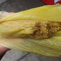 Vegan quinoa humitas at Bioferia Organic Market in Lima