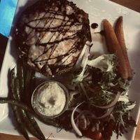 Stuffed portabella mushroom with green goddess dressing for the salad   at Enchanted Forest in Placerville