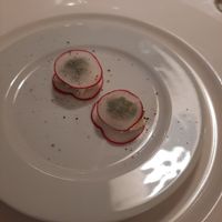 Häppchen ("Feta" zwischen Radieschen) at Haus 26 in Weissbriach