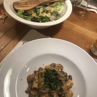 Vegan Beef stroganoff with mushrooms at Haus 26 in Weissbriach