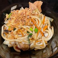 Udon noodles with vegan chicken   at Quan Que Vietnamese Cuisine in Karlovy Vary