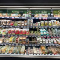 Vegan food in the fridge at denn's Biomarkt - Marktstr in Hannover